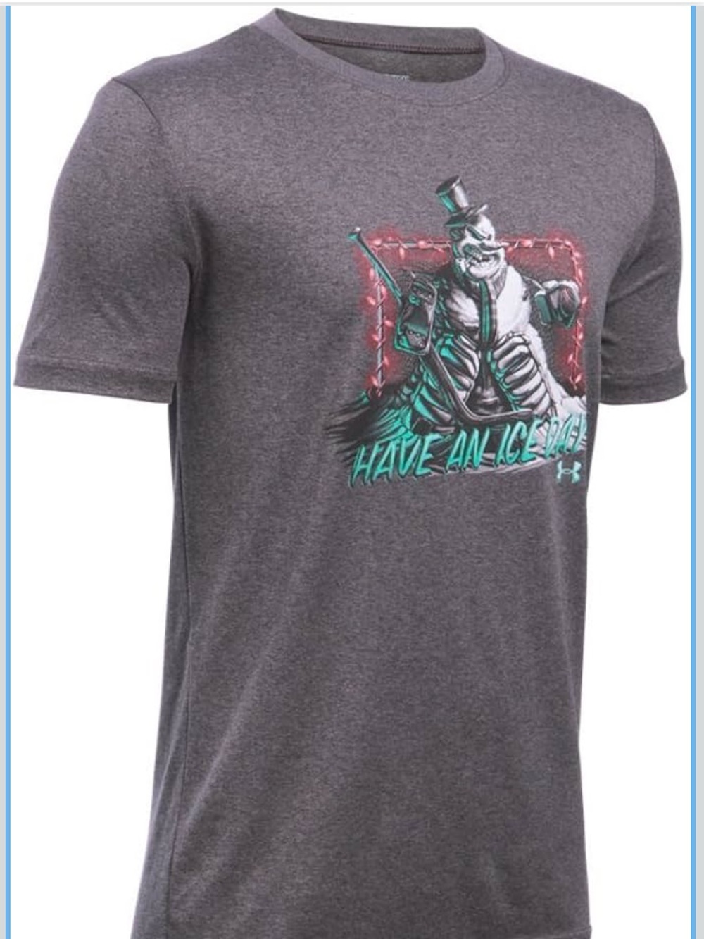 Youth Under Armour Have an Ice Day Hockey T-Shirt Medium Heat Gear Loose Fit